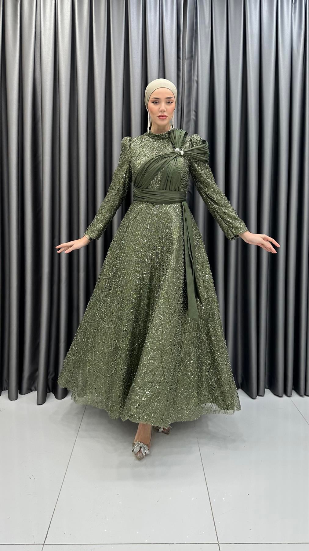 5039 Esmee Abiye-Yeşil