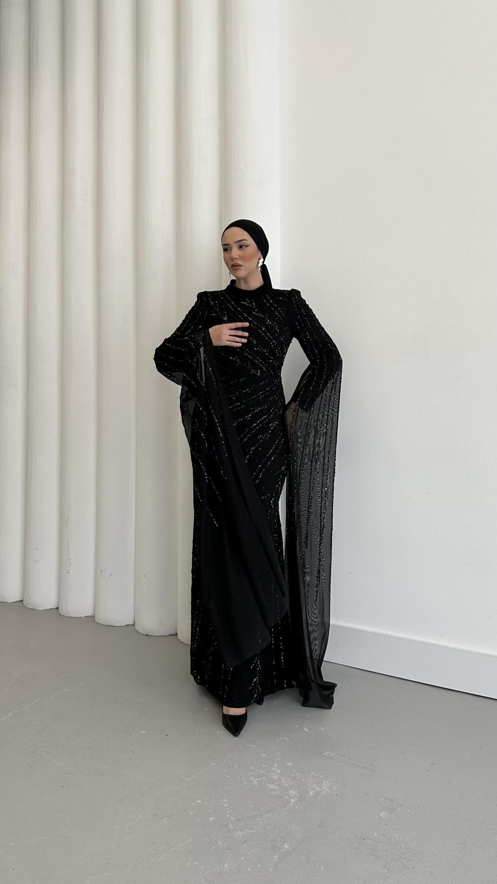 5061 H Şahmaran Abiye-Siyah