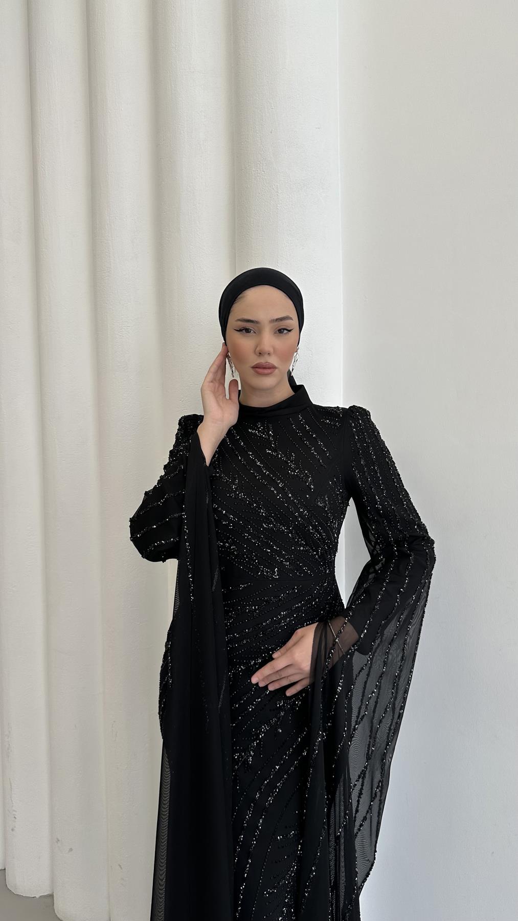 5061 H Şahmaran Abiye-Siyah
