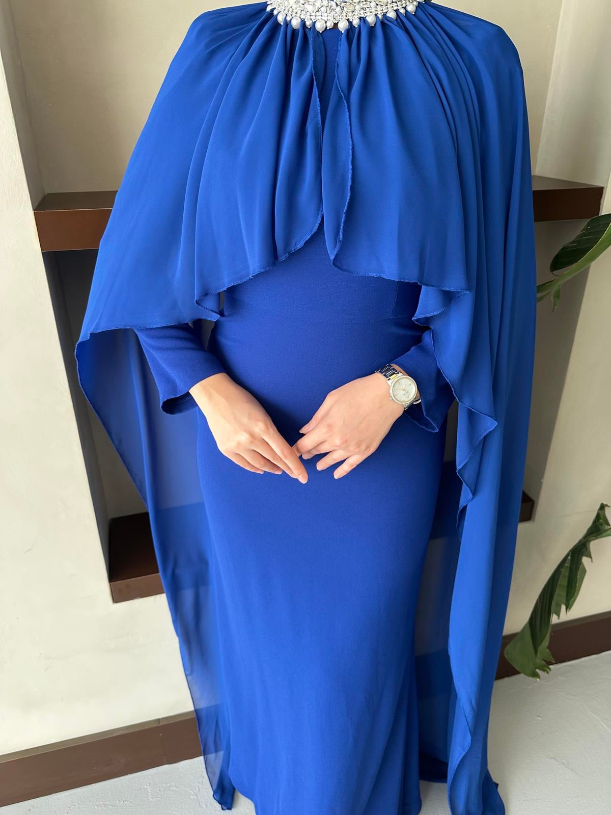 5080 Periline Abiye-Saks Mavi