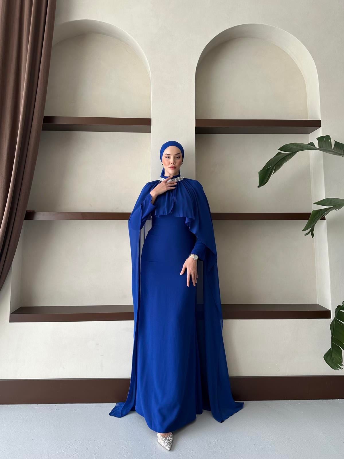5080 Periline Abiye-Saks Mavi
