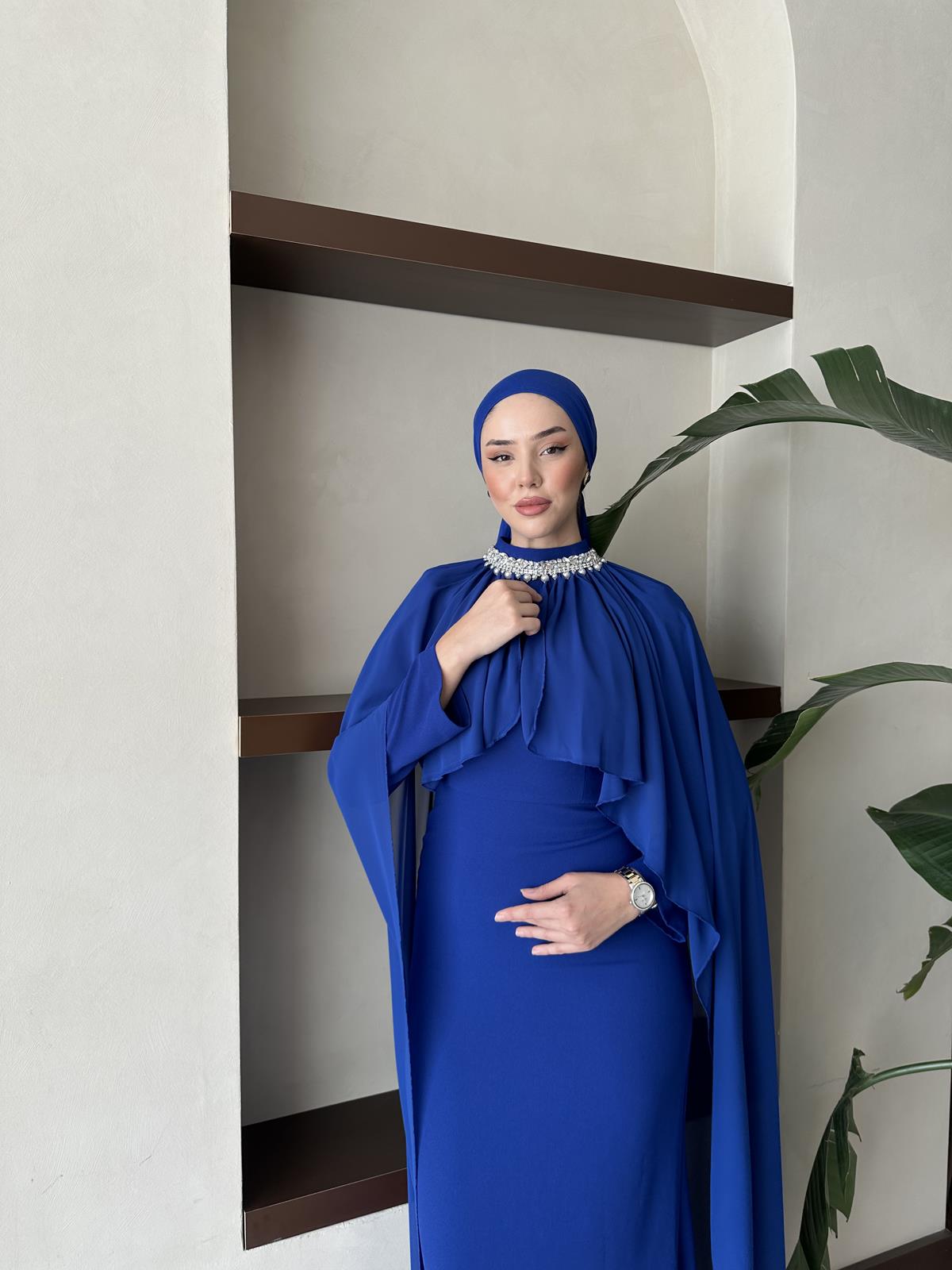 5080 Periline Abiye-Saks Mavi