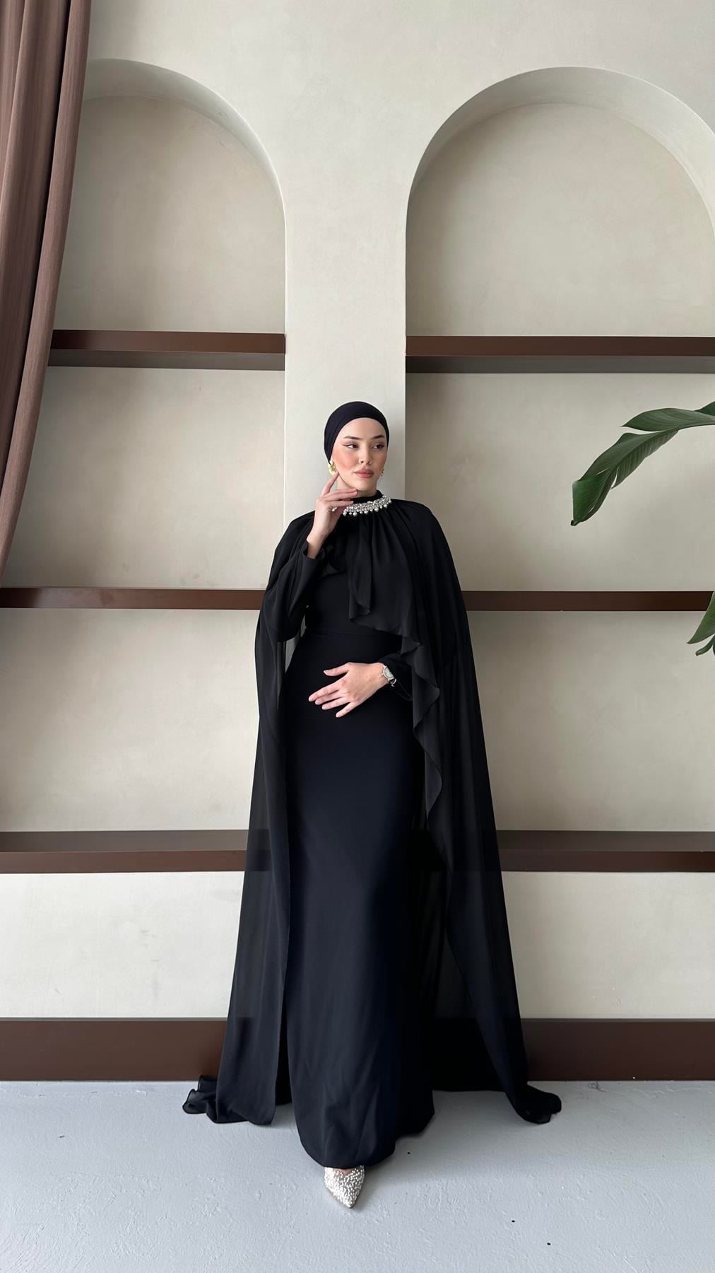 5080 Periline Abiye-Siyah