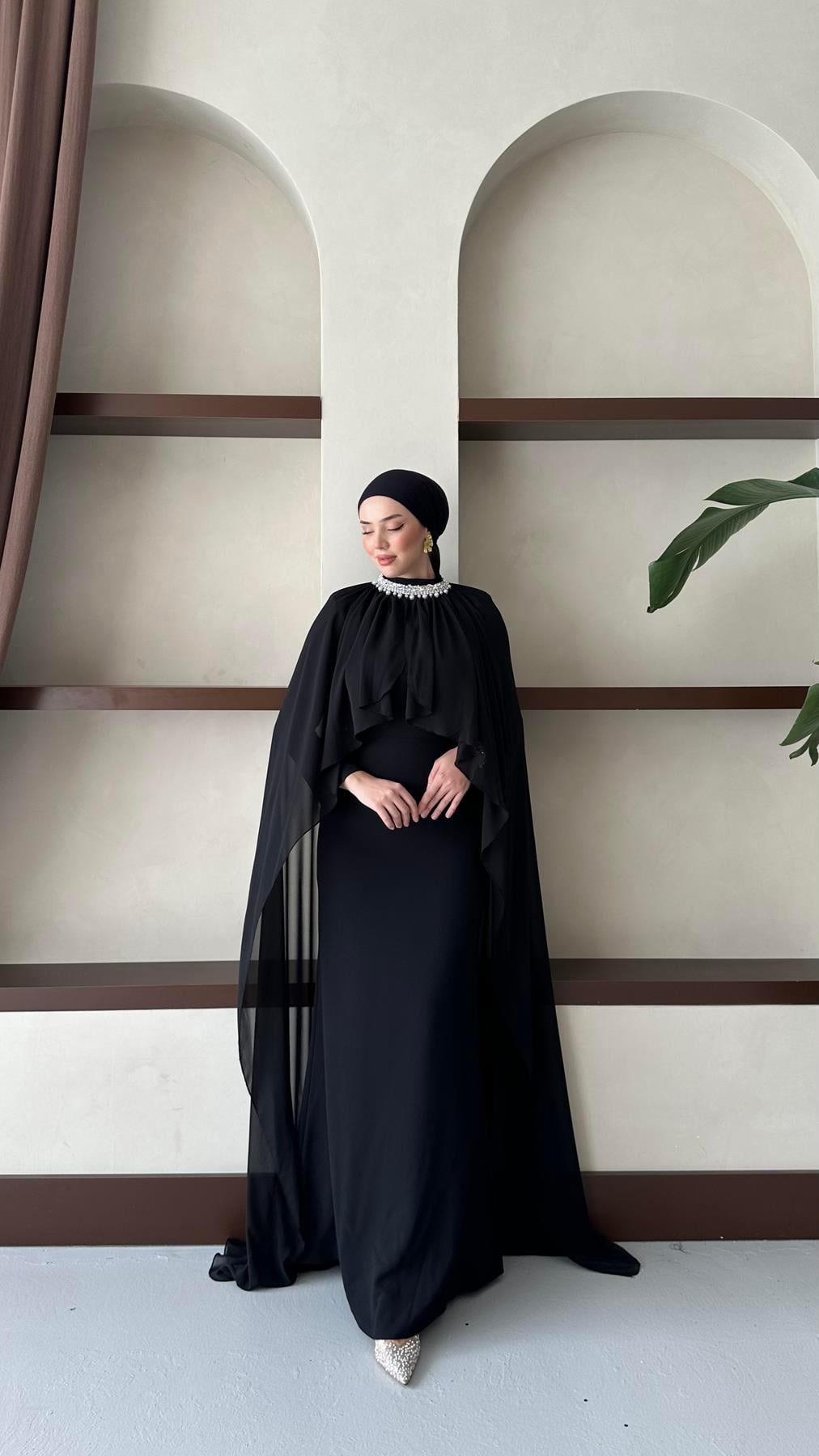 5080 Periline Abiye-Siyah