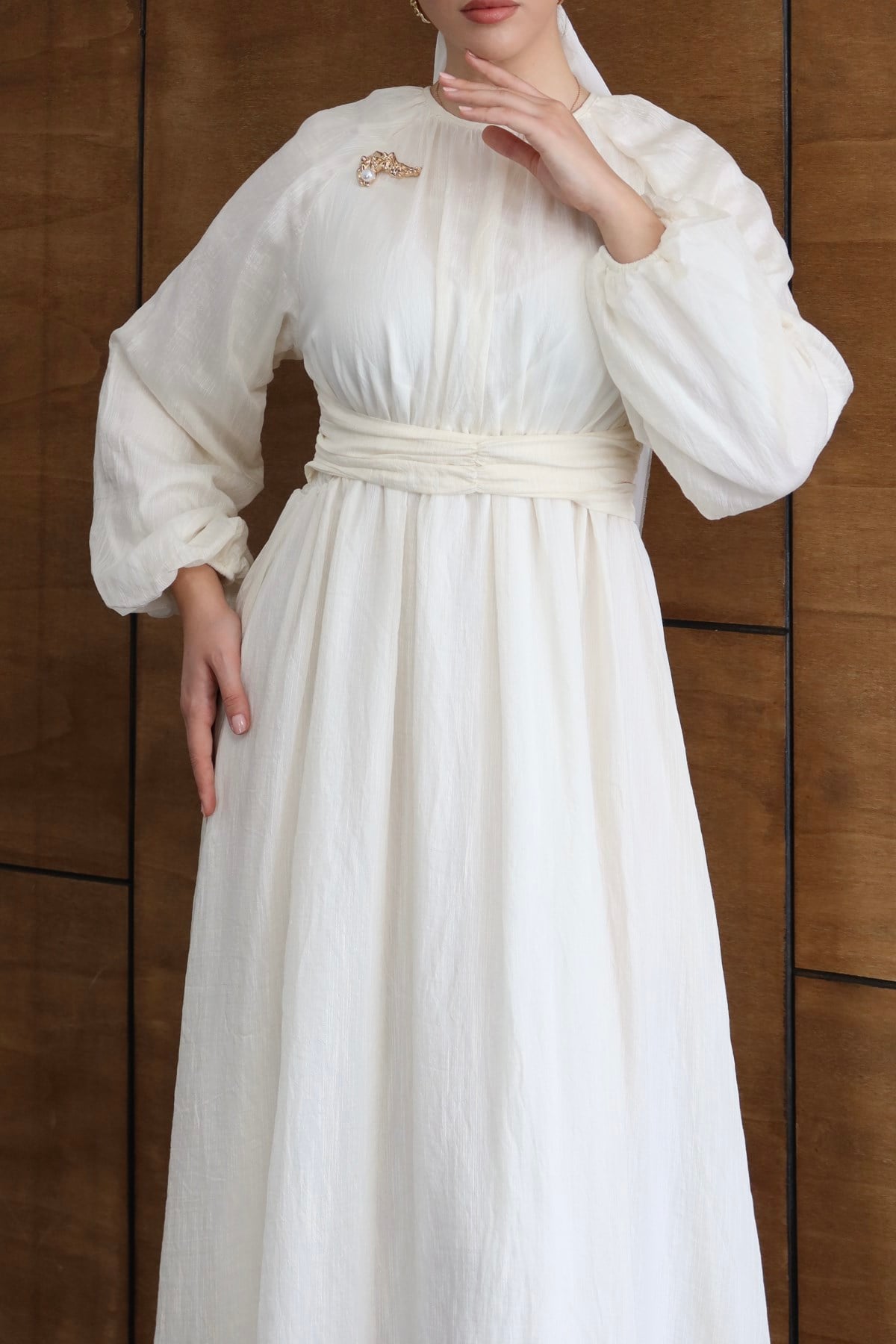 5168 W Bayan Elbise-Ekru