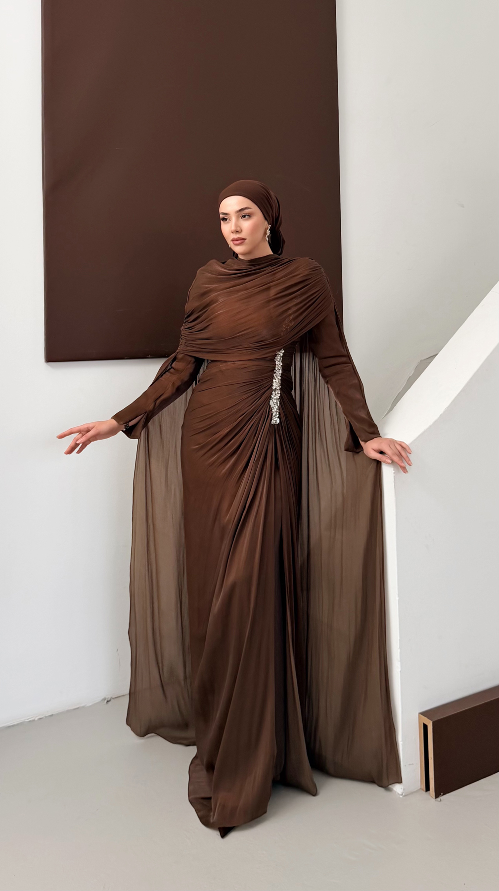 5177 H Beatrix Abiye-Kahve Rengi