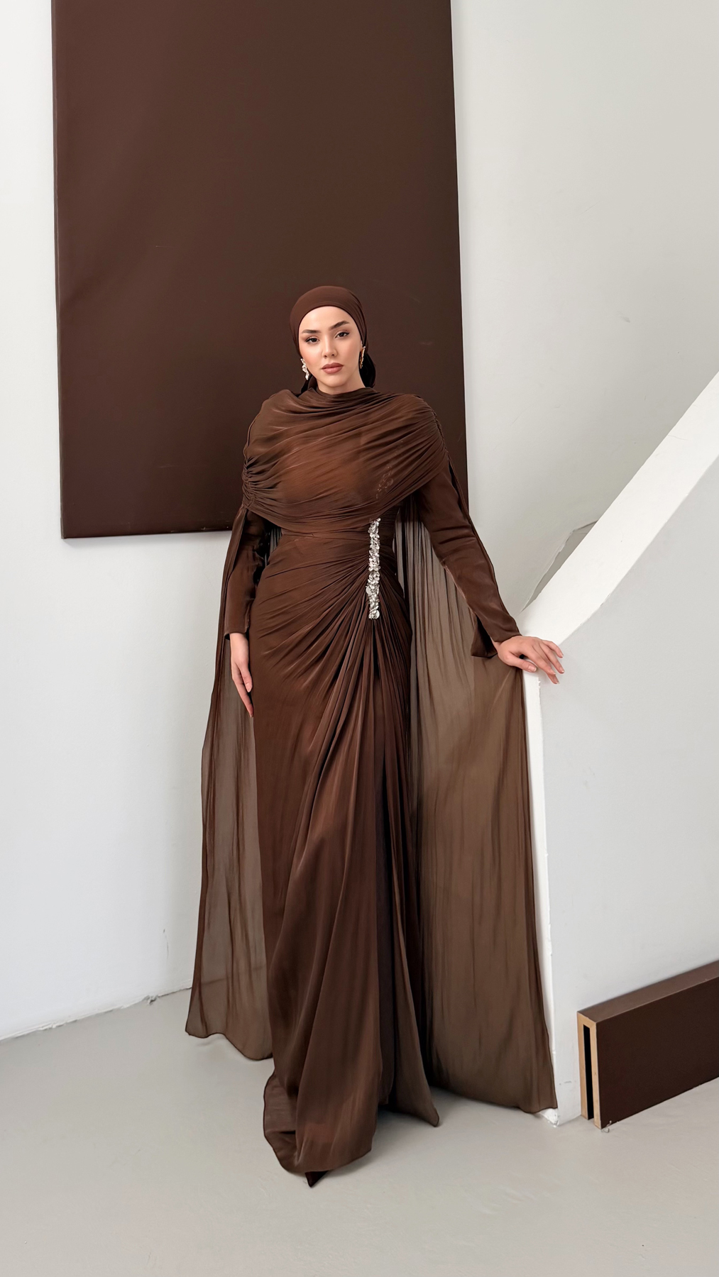 5177 H Beatrix Abiye-Kahve Rengi