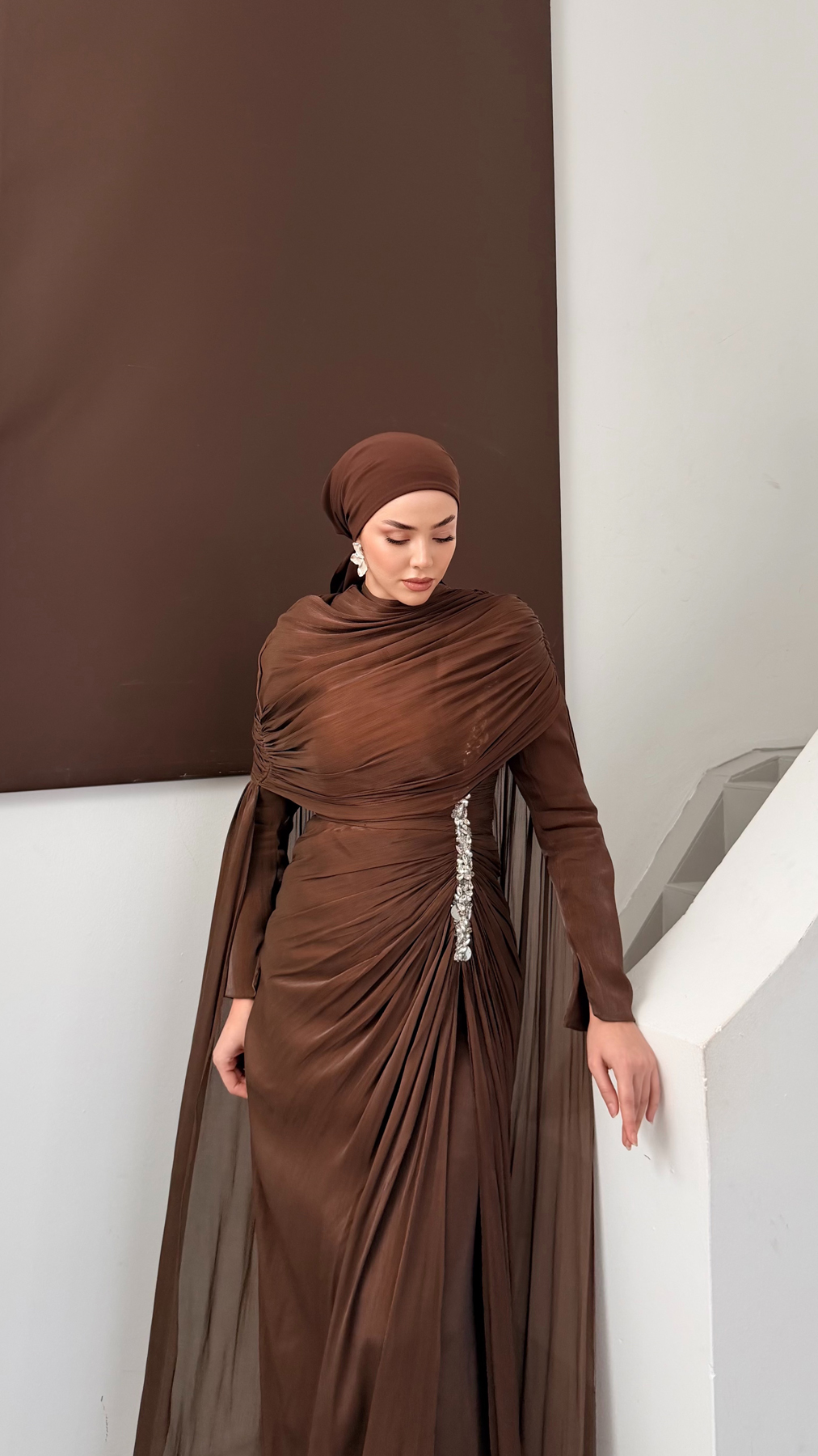 5177 H Beatrix Abiye-Kahve Rengi
