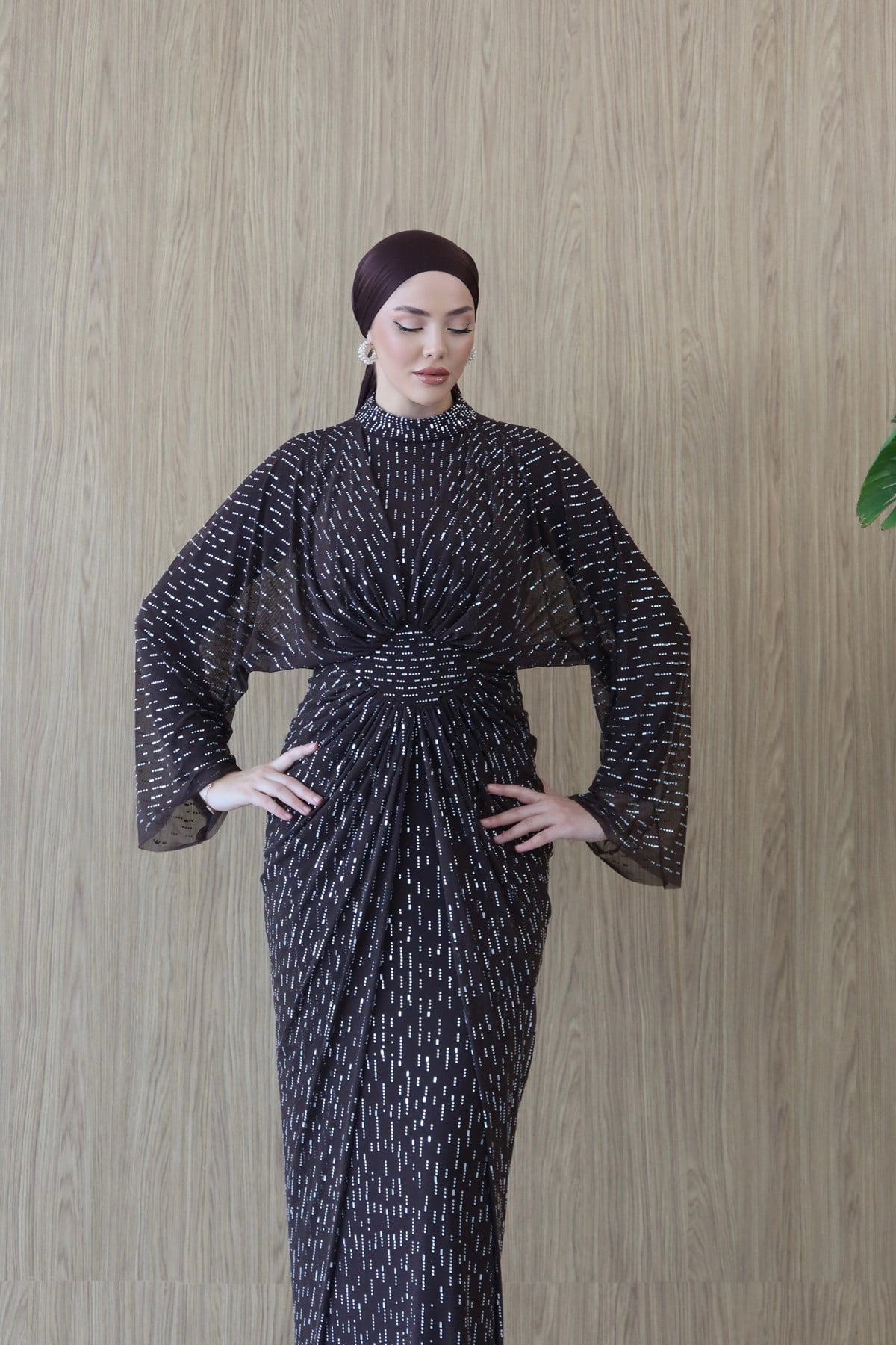 5210 H Elanor Abiye-Kahve Rengi