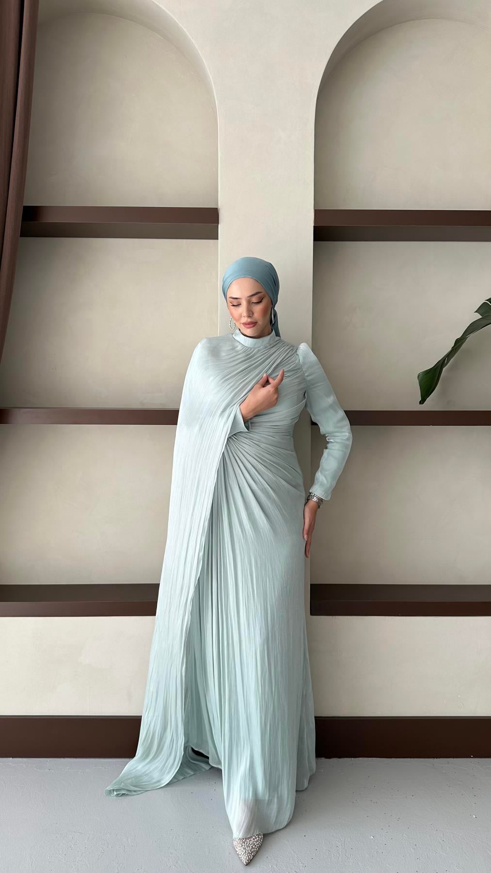 5214 D Abiye Elbise-Mint