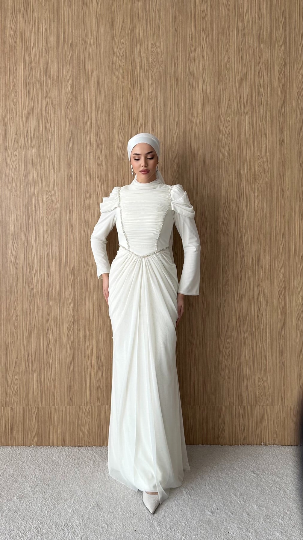 5232 H Elegance Abiye-Bej