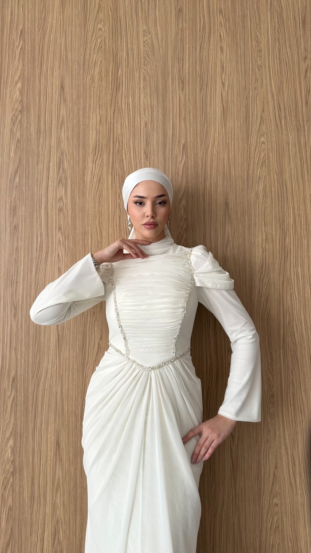 5232 H Elegance Abiye-Bej