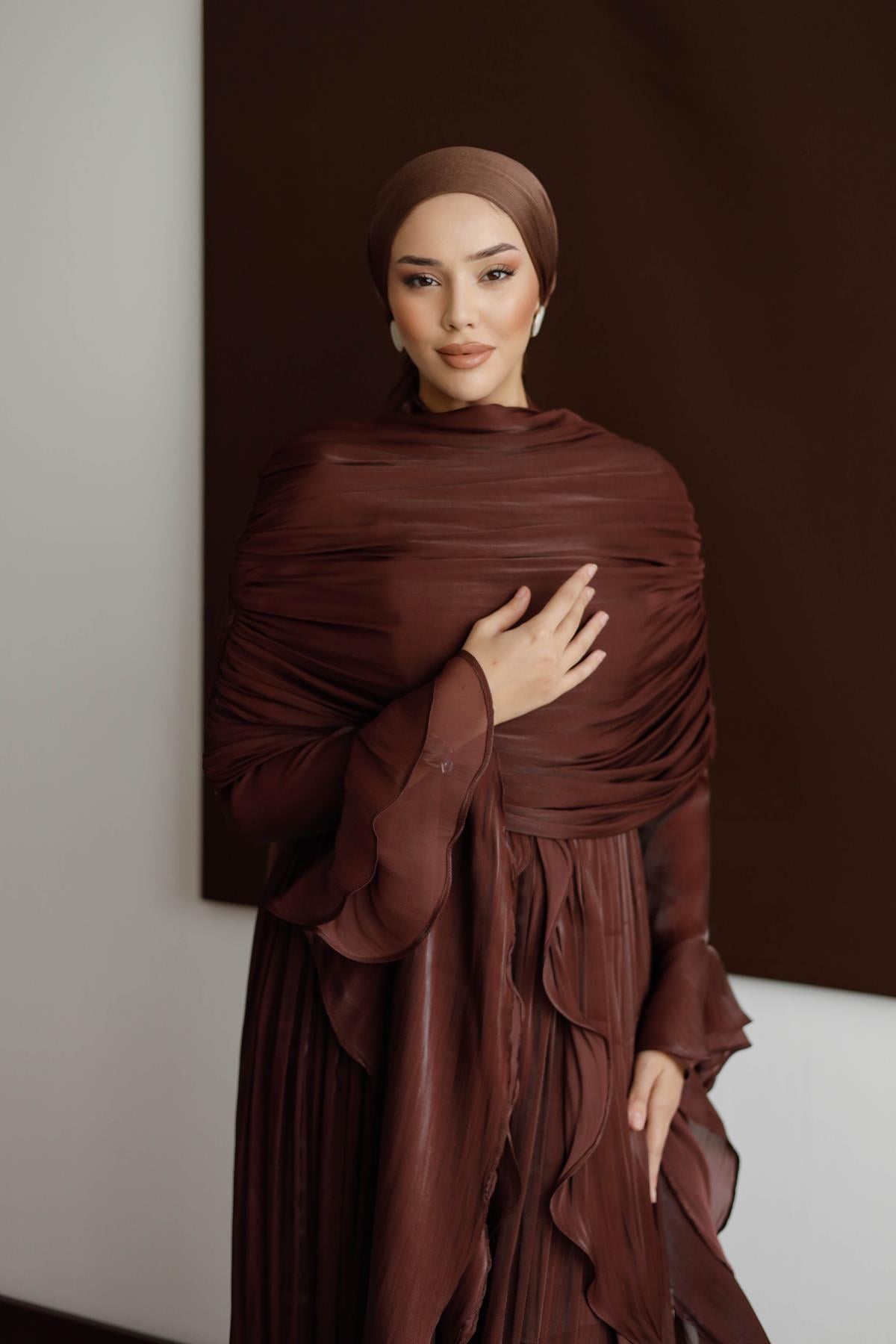 5398 D Elegance Abiye-Kahve Rengi