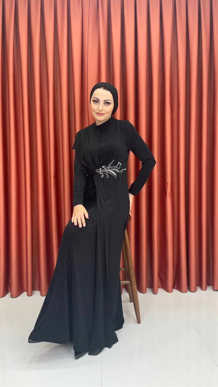 563 G Abiye Elbise-Siyah