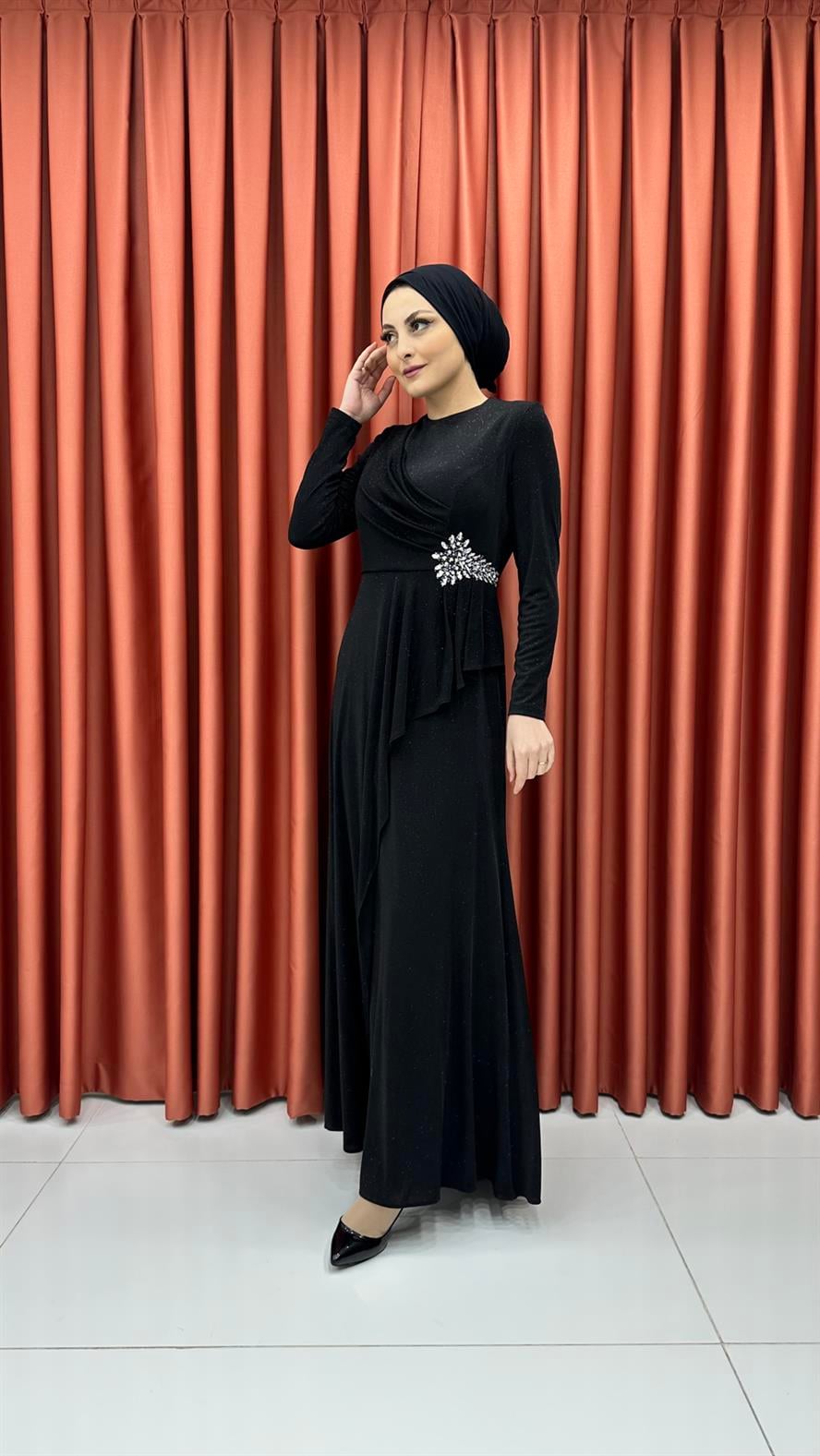 616 G Abiye Elbise-Siyah