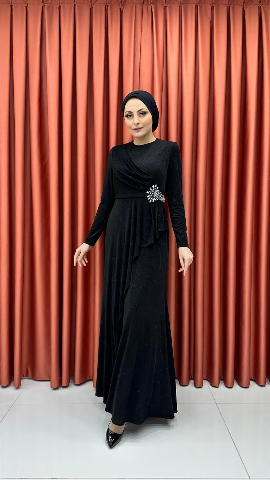 616 G Abiye Elbise-Siyah