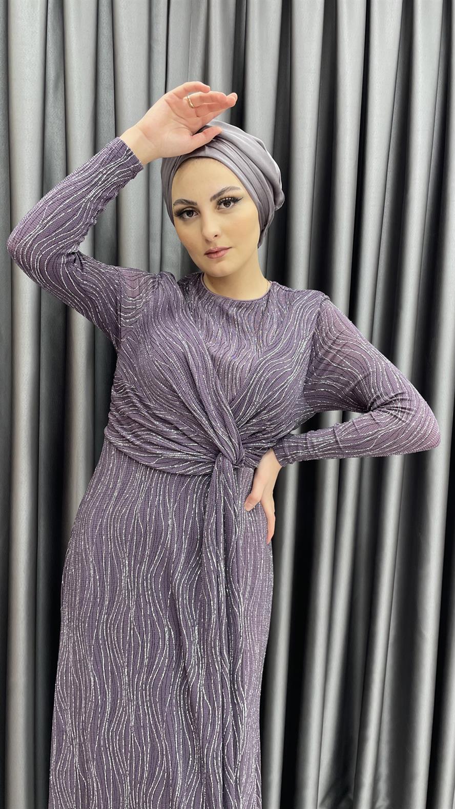 630 G Abiye Elbise-Lila