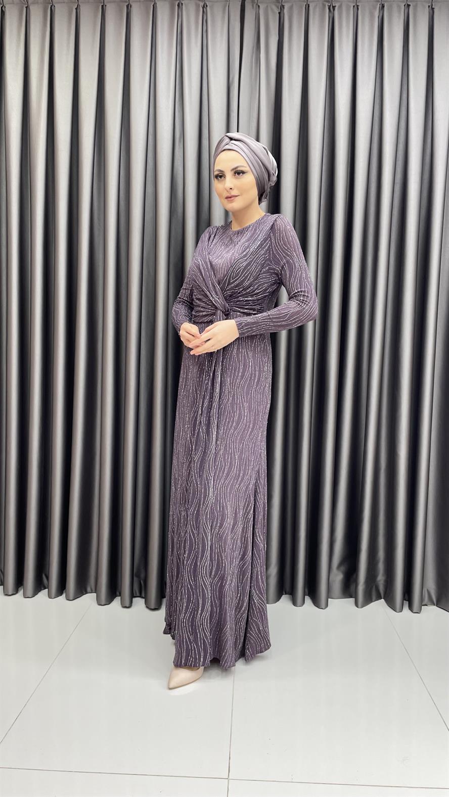 630 G Abiye Elbise-Lila