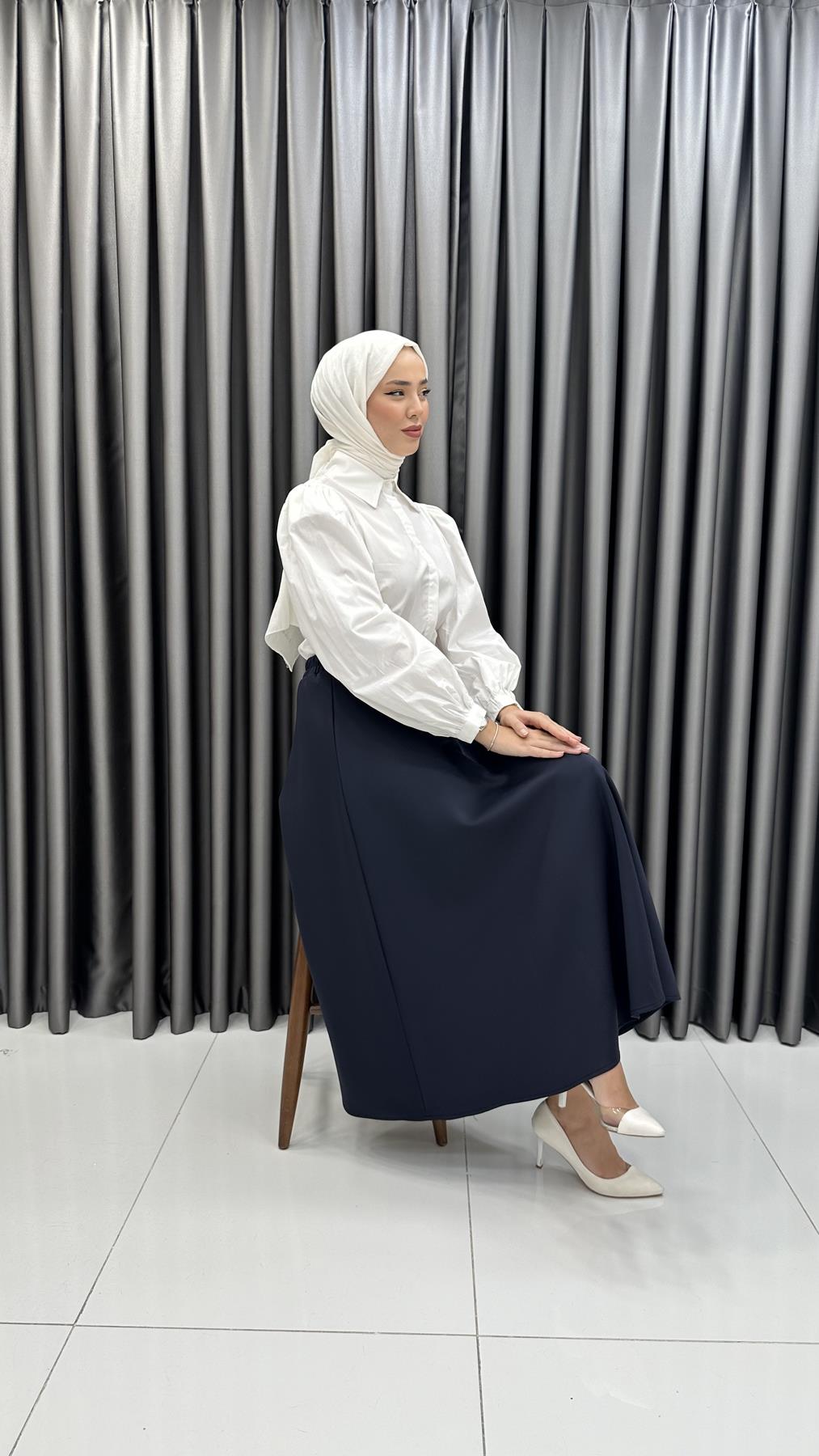 7047 W Bayan Gömlek-Beyaz