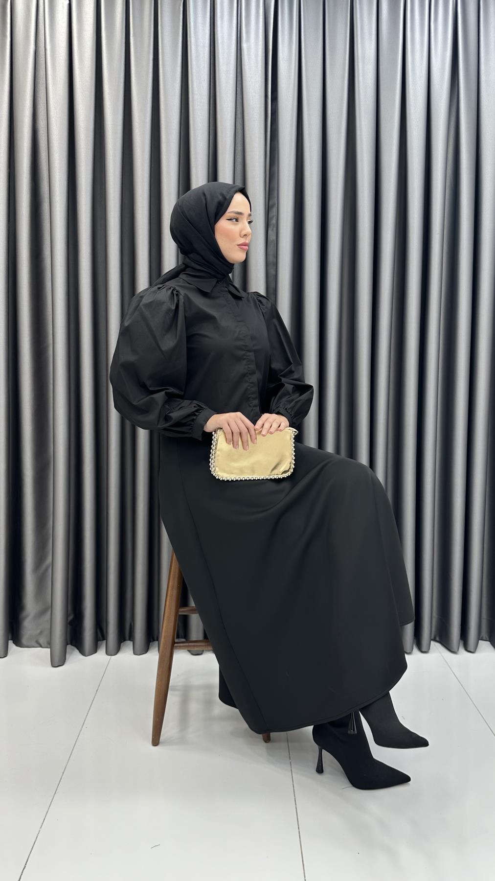 7047 W Bayan Gömlek-Siyah