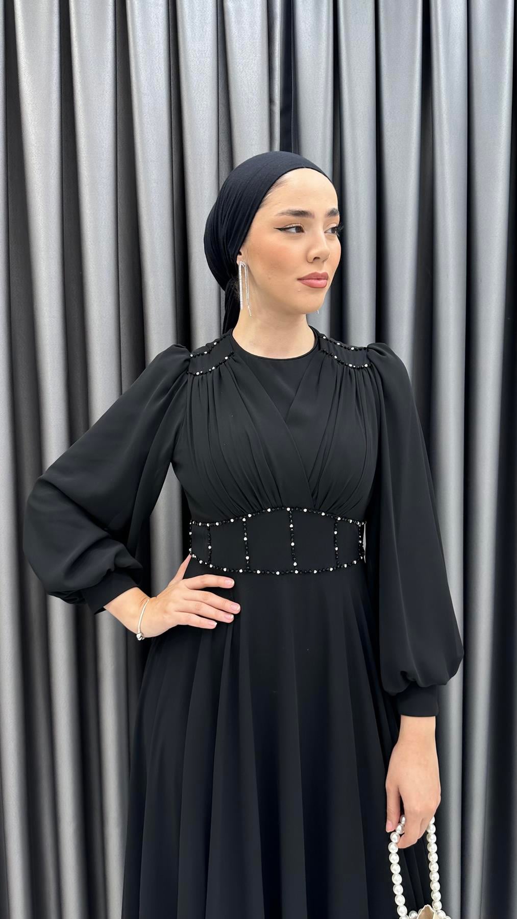 720 G Abiye Elbise-Siyah