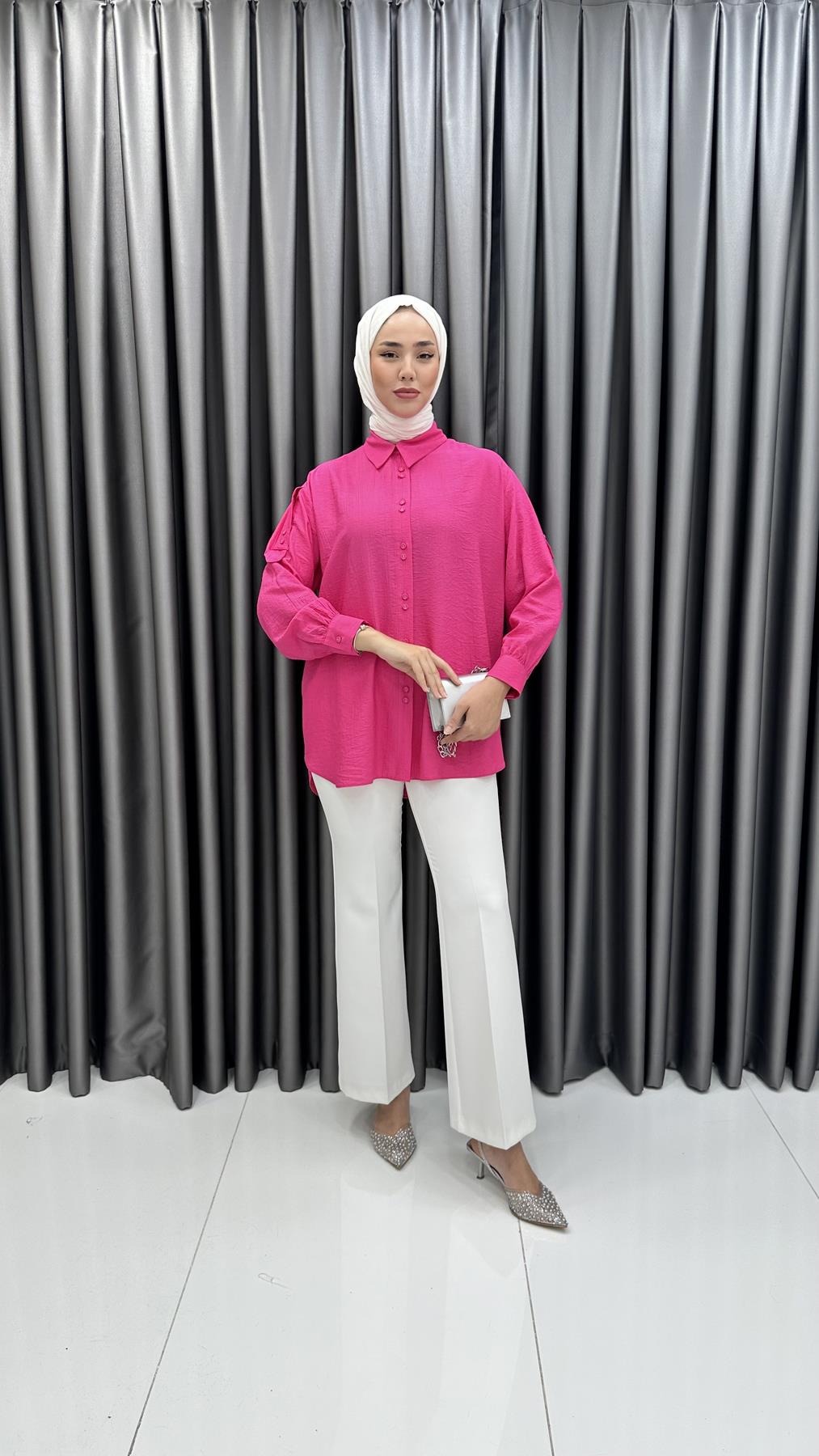 9894 Y Bayan Tunik-Fuşya