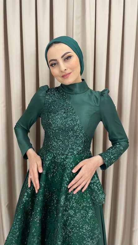 0030 EFSA Abiye Elbise-Zümrüt