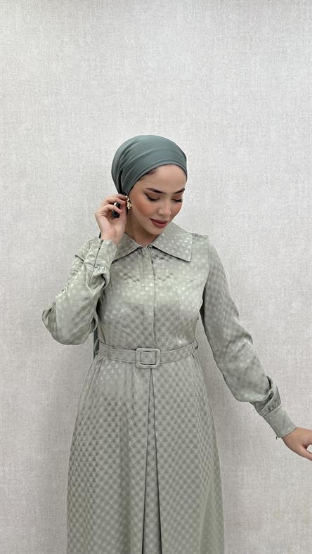 0489 Glaze Elbise-Çağla