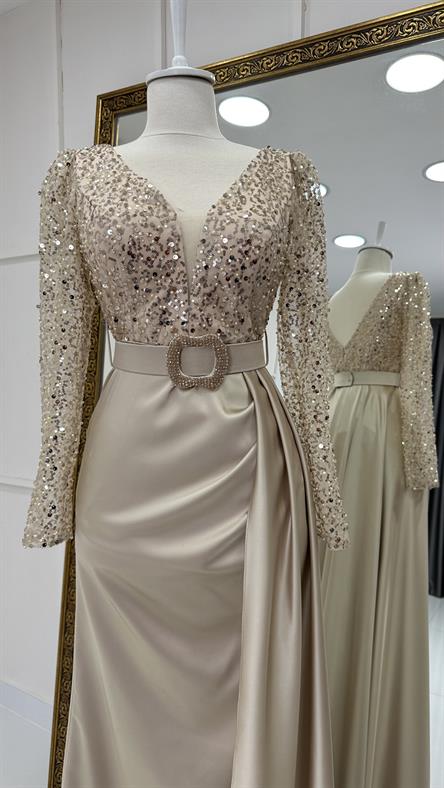 09 N Abiye Elbise-Gold Rengi