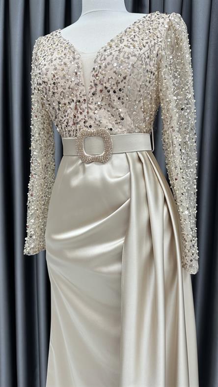 09 N Abiye Elbise-Gold Rengi