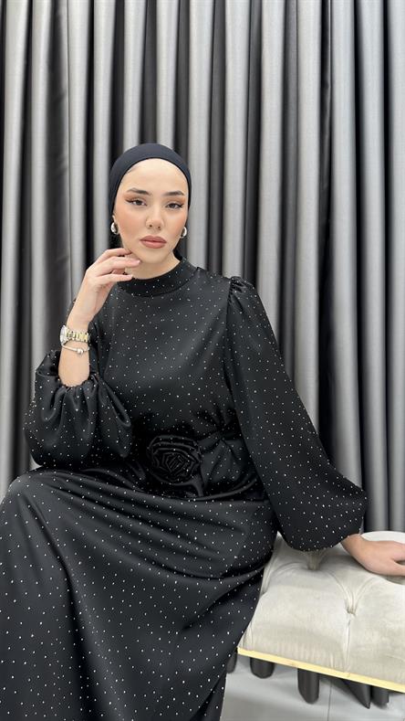 1023 Y Abiye Elbise-Siyah
