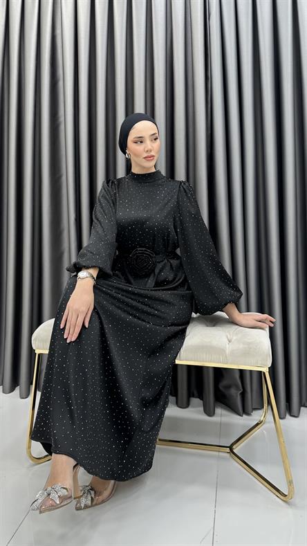 1023 Y Abiye Elbise-Siyah