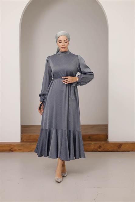 1031 Y Abiye Elbise-Gri