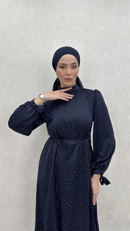 1031 Y Abiye Elbise-Lacivert