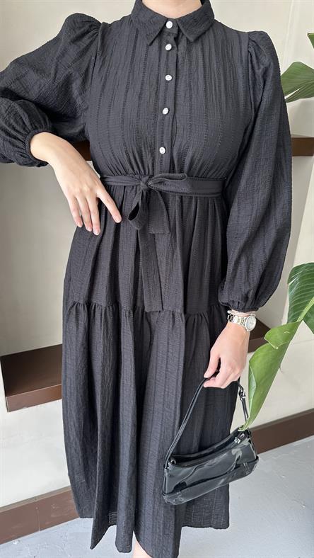 1065 Y Bayan Elbise-Siyah