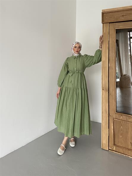 1065 Y Bayan Elbise-Yeşil