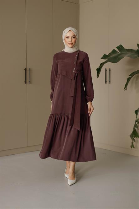 1071 Y Bayan Elbise-Mor