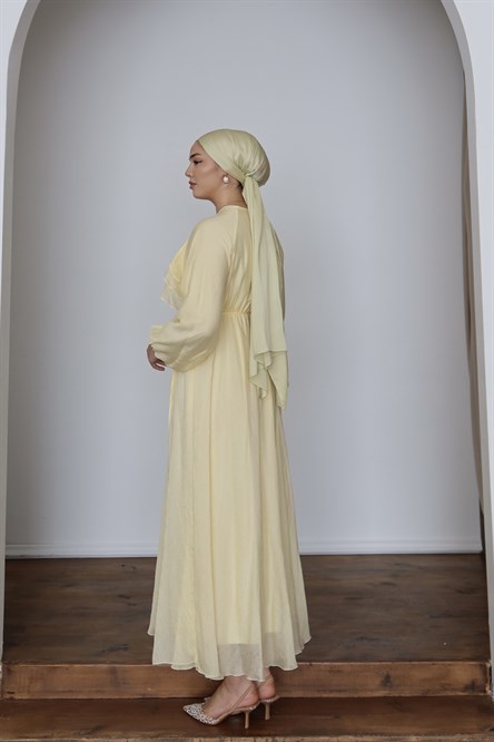 1117 Y Bayan Elbise-Sarı