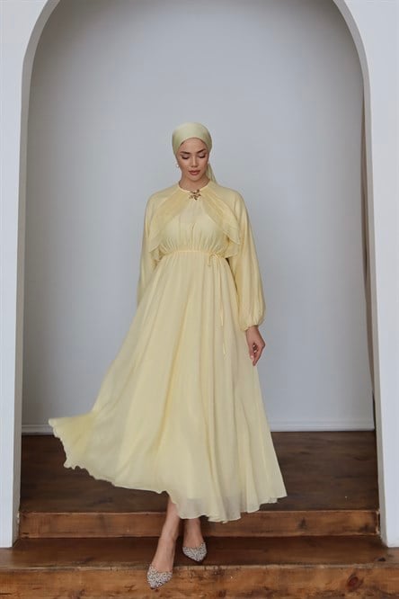 1117 Y Bayan Elbise-Sarı