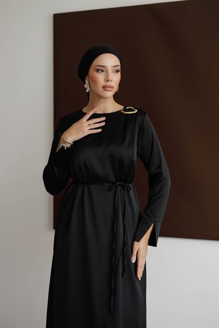 1127 Y Bayan Elbise-Siyah