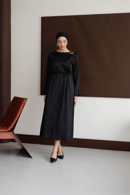 1127 Y Bayan Elbise-Siyah