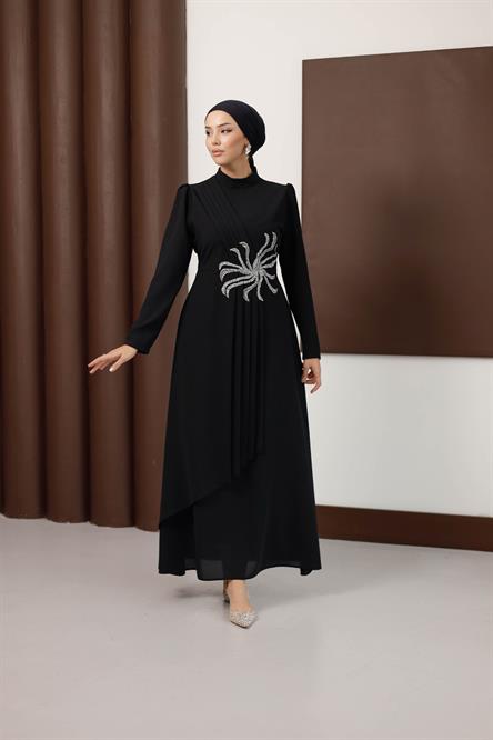 1140 Y Bayan Elbise-Siyah