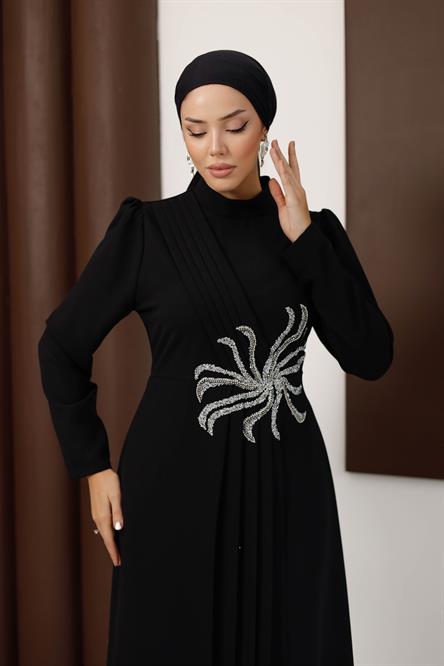 1140 Y Bayan Elbise-Siyah