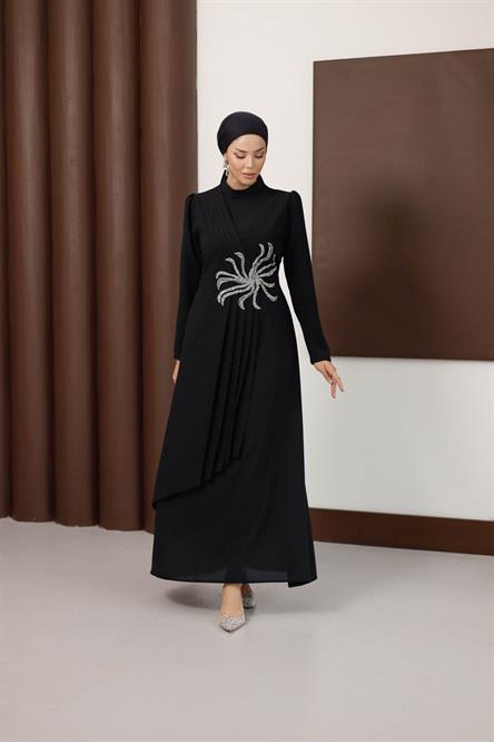 1140 Y Bayan Elbise-Siyah