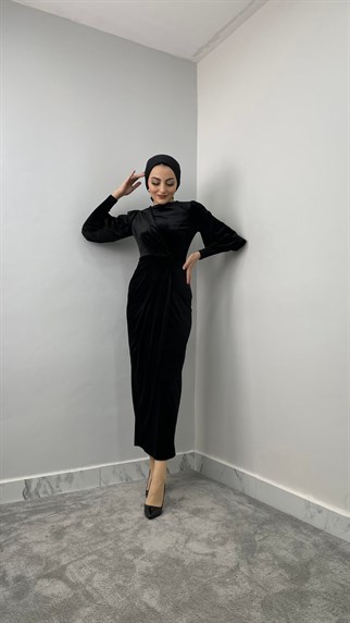 12296 P Kadife Elbise