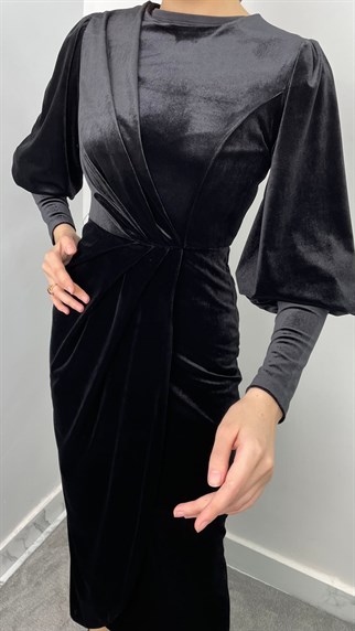 12296 P Kadife Elbise