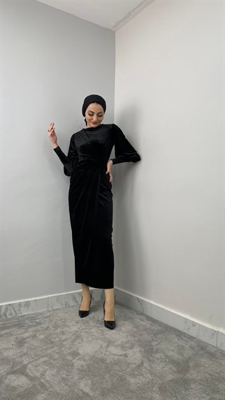 12296 P Kadife Elbise