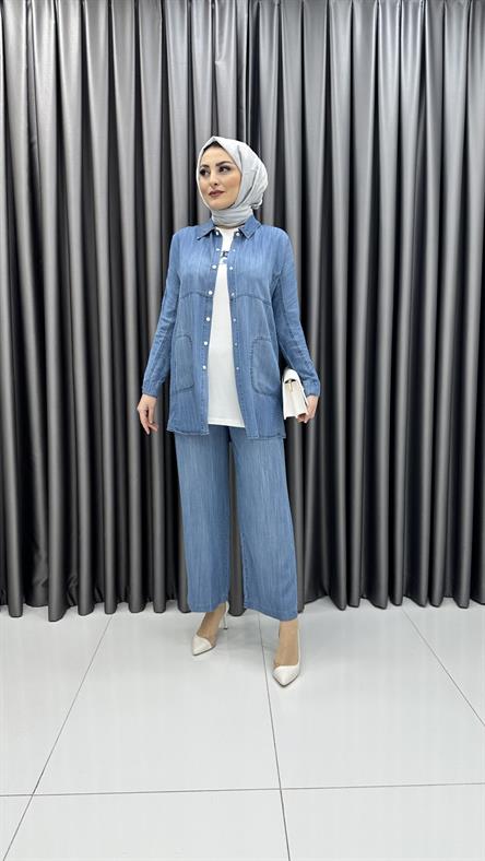 1254 Rolf Tunik Takım-Mavi