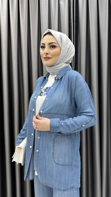 1254 Rolf Tunik Takım-Mavi