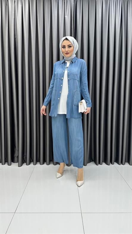 1254 Rolf Tunik Takım-Mavi